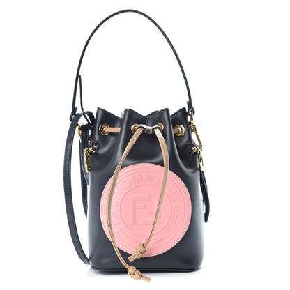Fendi Vitello Liberty F is Fendi Stamp Patch Mini Mon Tresor Bucket Bag Blue Notte Cuoio Flamingo 1 of 11