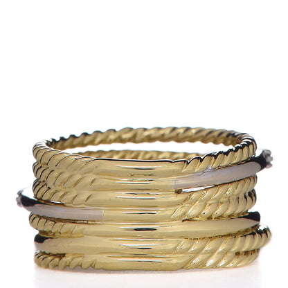David Yurman 18K Yellow Gold Diamond 11mm Wide Crossover Ring 54 6.75 3 of 5