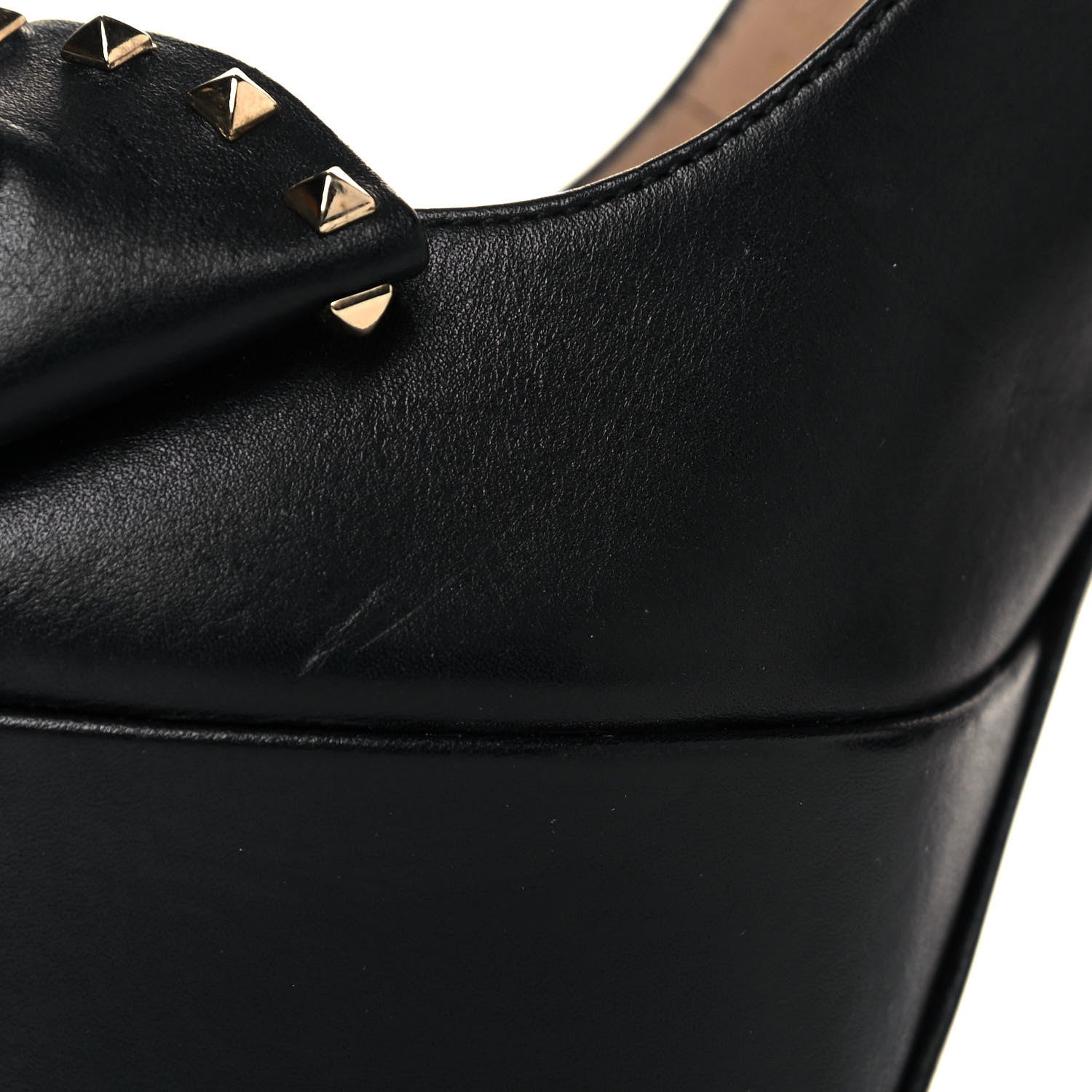 Valentino Garavani Nappa Rockstud Peep Toe Bow Platform Pumps 38 Black 10 of 10