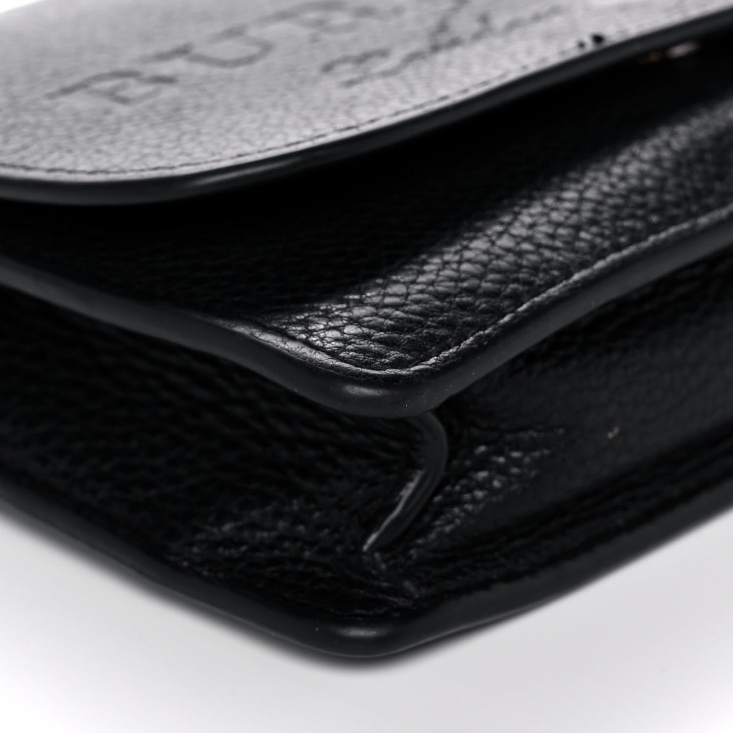 Soft Grain Embossed Hampshire Wallet on Chain Black