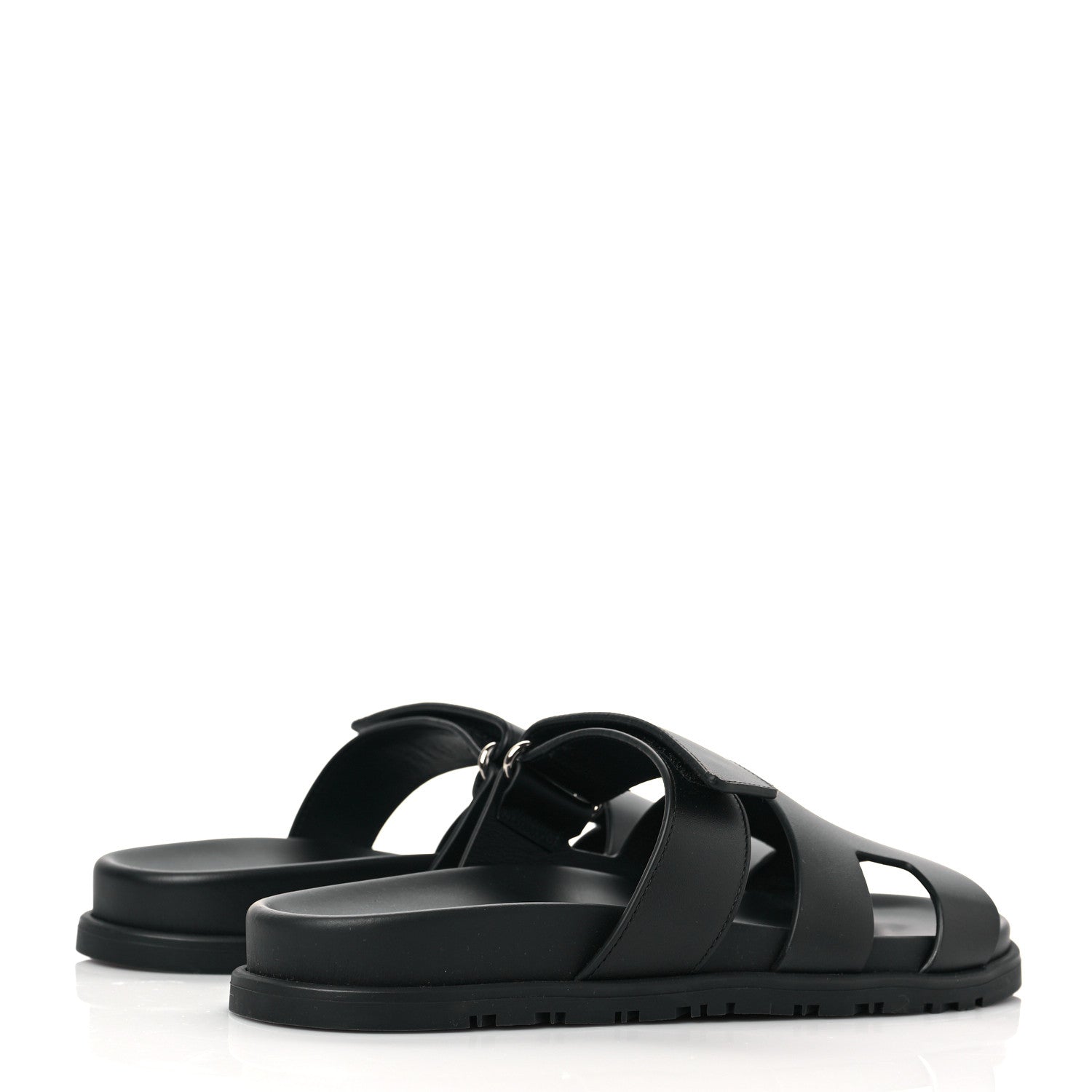 Hermes Calfskin Womens Chypre Sandals 37 Black 4 of 9
