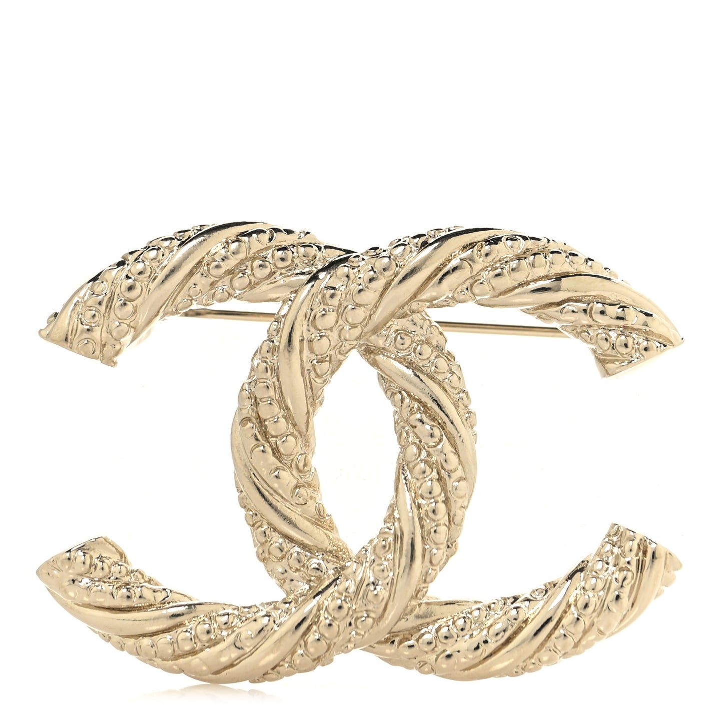 Twisted CC Brooch Light Gold