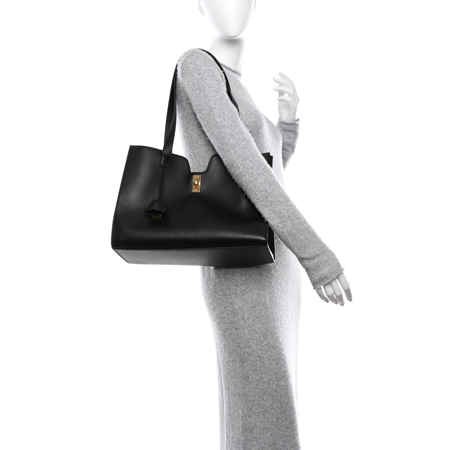 Celine Supple Grained Calfskin Cabas 16 Bag Black 2 of 11