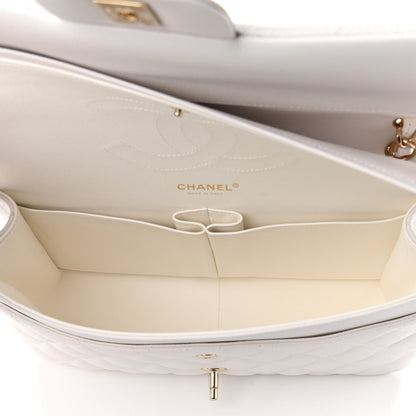 Chanel Caviar Quilted Jumbo Double Flap White 10 of 21