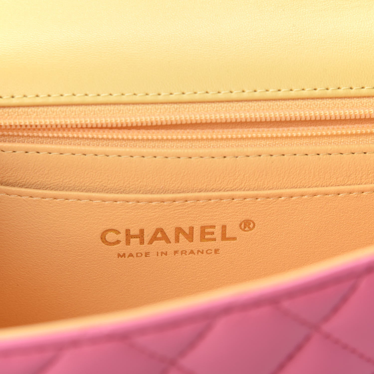 Chanel Lambskin Quilted Mini Rectangular Flap Pink Yellow 8 of 10