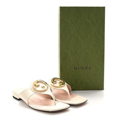 Gucci Malaga Kid Blondie Thong Sandals 37.5 Mystic White 10 of 10