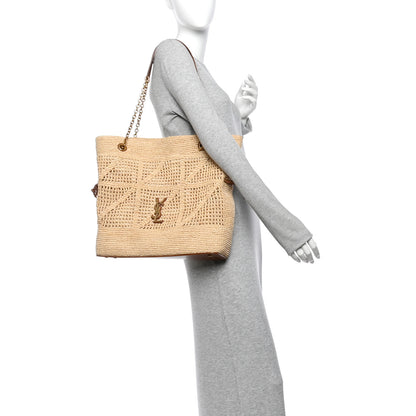 Saint Laurent Raffia Jamie Shopping Tote Natural Brick 2 of 9