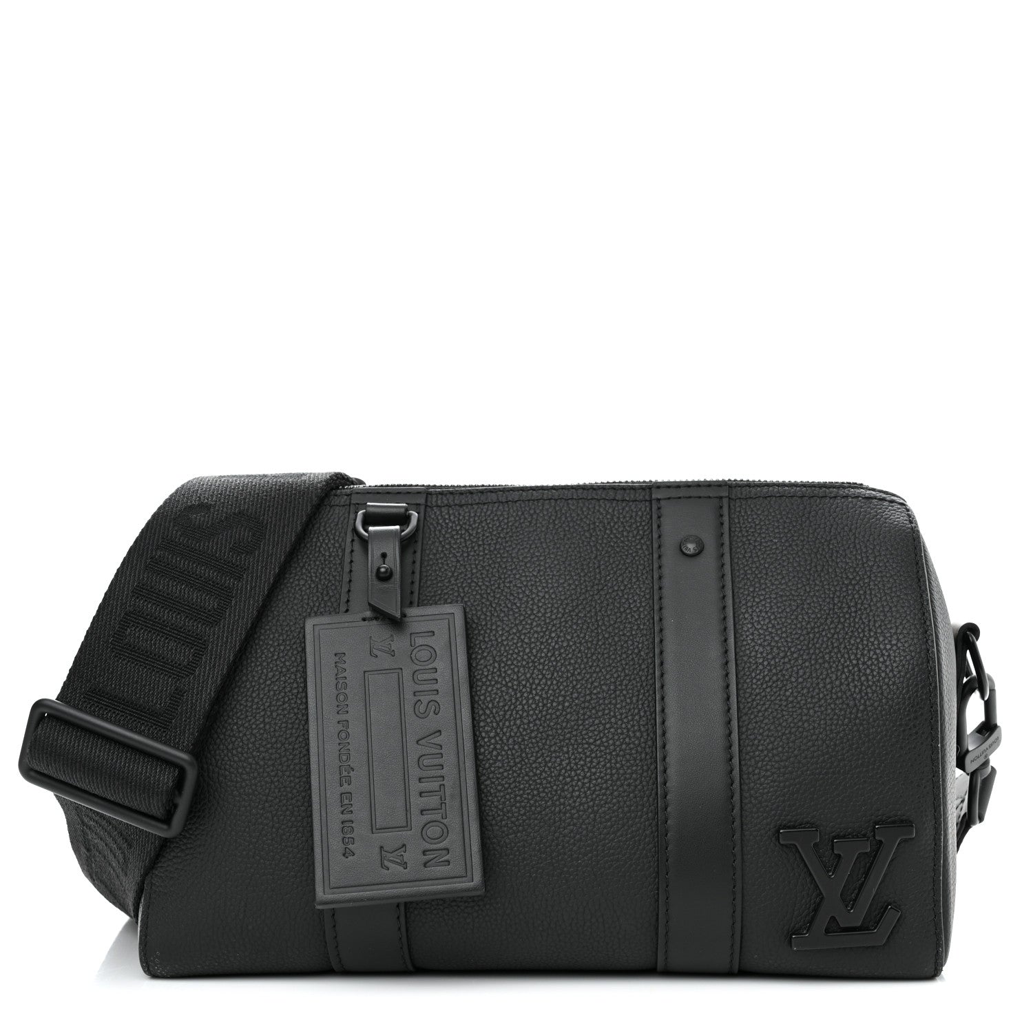 Louis Vuitton Grained Calfskin Aerogram City Keepall Black 1 of 8