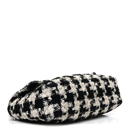 Chanel Tweed Quilted Medium Chanel 19 Flap Black Ecru White 4 of 10
