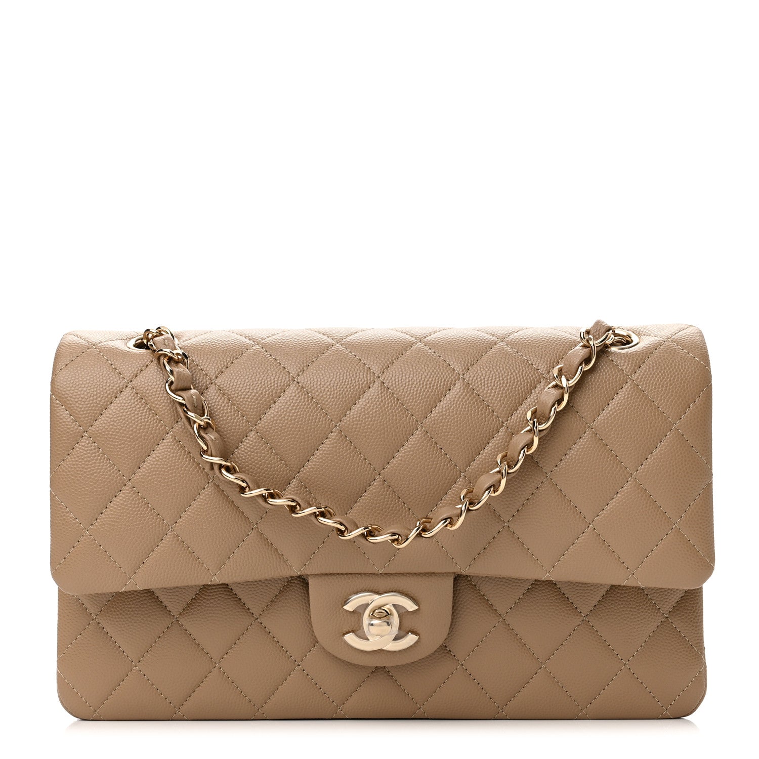 Chanel Caviar Quilted Medium Double Flap Beige 1 of 10