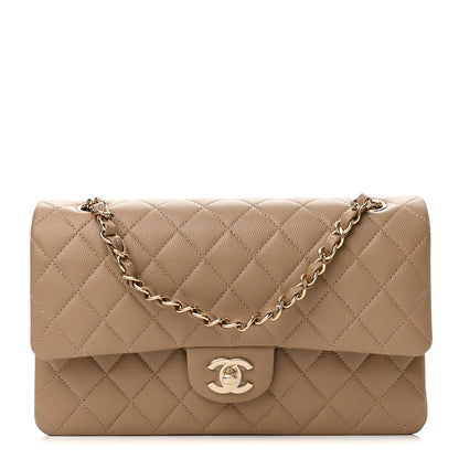 Chanel Caviar Quilted Medium Double Flap Beige 1 of 10
