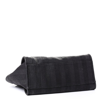Chanel Mixed Fibers Calfskin Striped Medium Deauville Tote Black 3 of 4