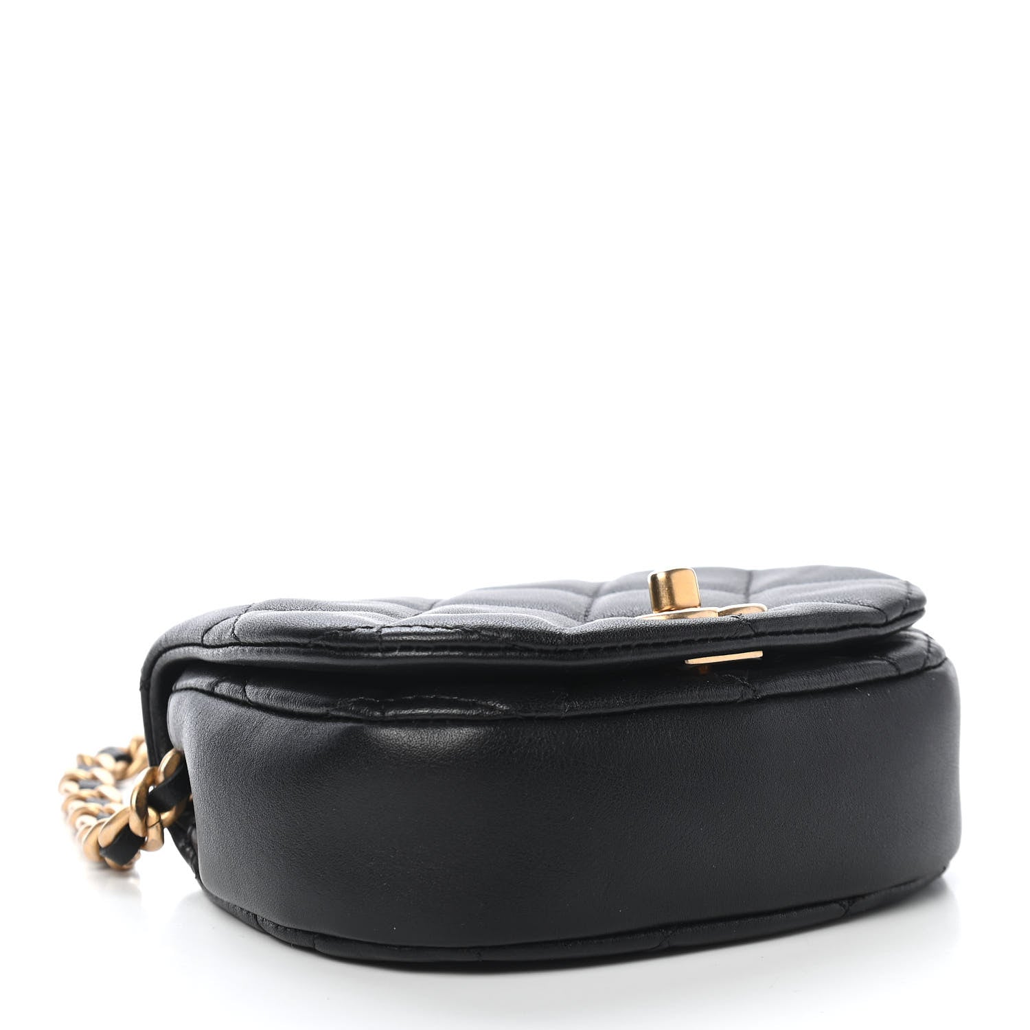 Chanel Calfskin Quilted Mini Coco Mail Clutch with Chain Black 4 of 10