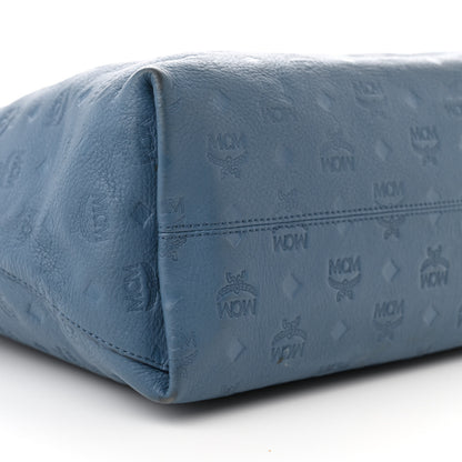 MCM Calfskin Ottomar Monogram Large Klara Hobo Luft Blue 8 of 16