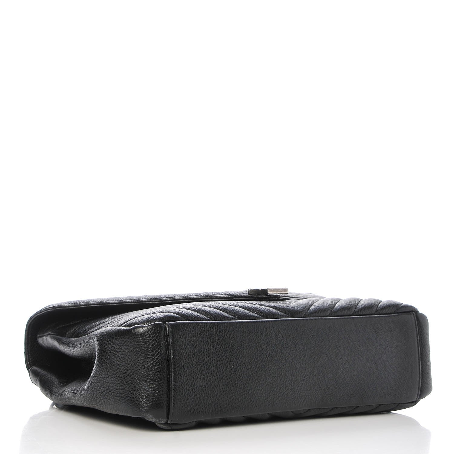 Saint Laurent Sheepskin Matelasse Chevron Monogram Large College Satchel Black 5 of 8