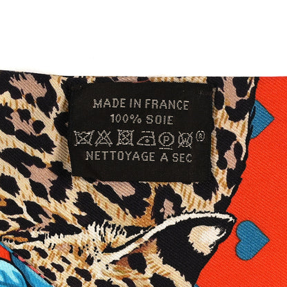 Hermes Silk Jungle Love Love Twilly Orange Bleu Brun 3 of 3