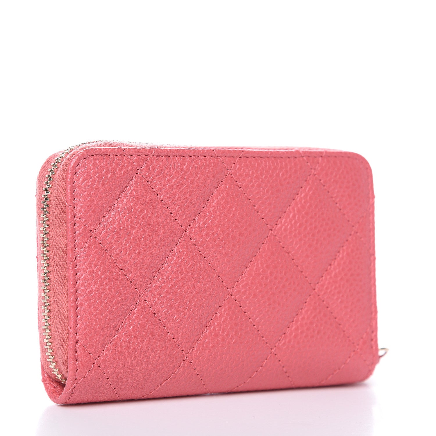 Chanel Caviar Quilted Zip Coin Purse Dark Pink 3 of 8