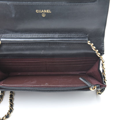 Chanel Lambskin Quilted Wallet On Chain WOC Black 5 of 16