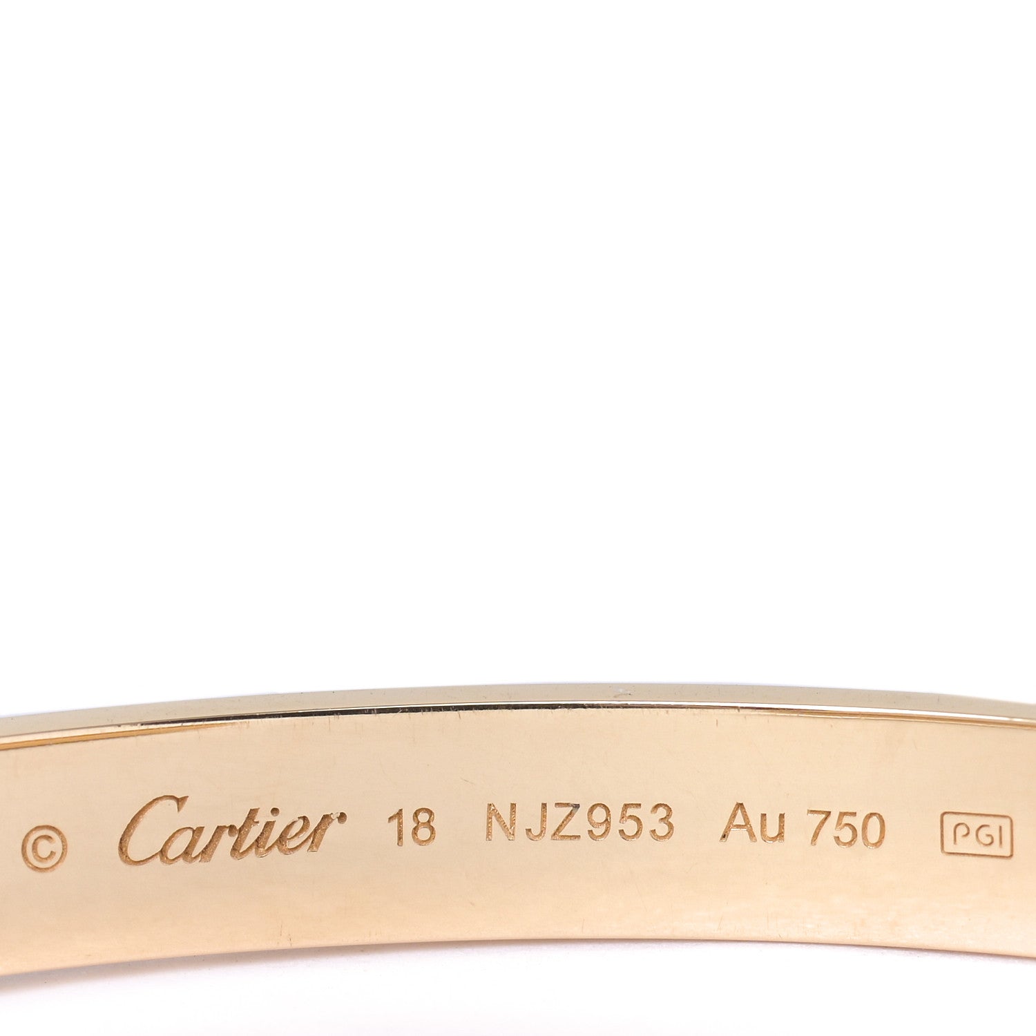Cartier 18K Yellow Gold LOVE Cuff Bracelet 18 3 of 4