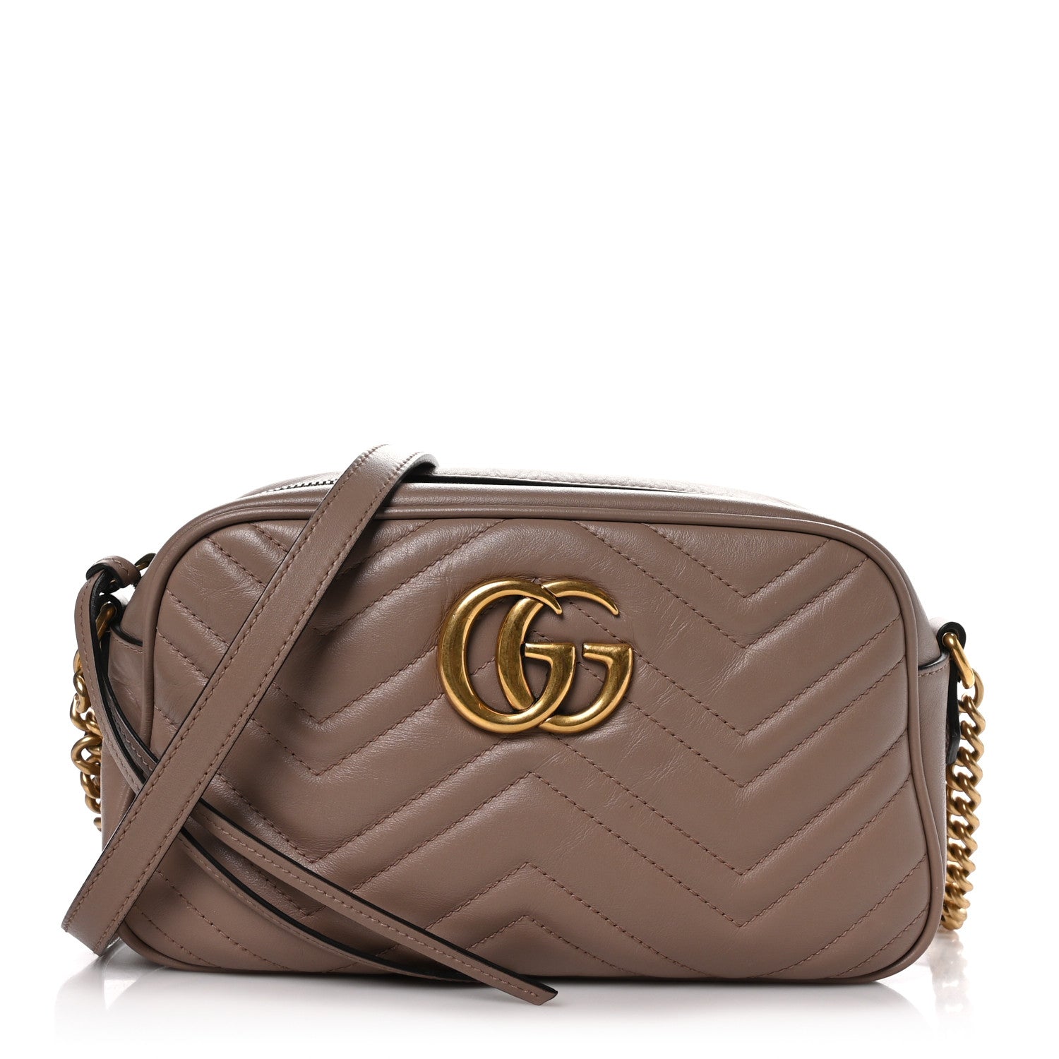 Gucci Calfskin Matelasse Small GG Marmont Chain Shoulder Bag Porcelain Rose 1 of 9