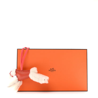 Hermes Milo Lambskin Shearling Budy Charm Orange Poppy 5 of 5