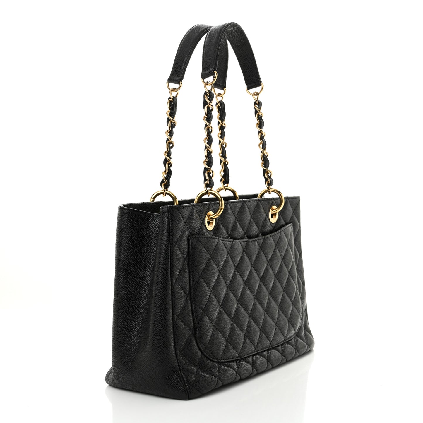 Caviar Quilted Grand Shopping Tote GST Black