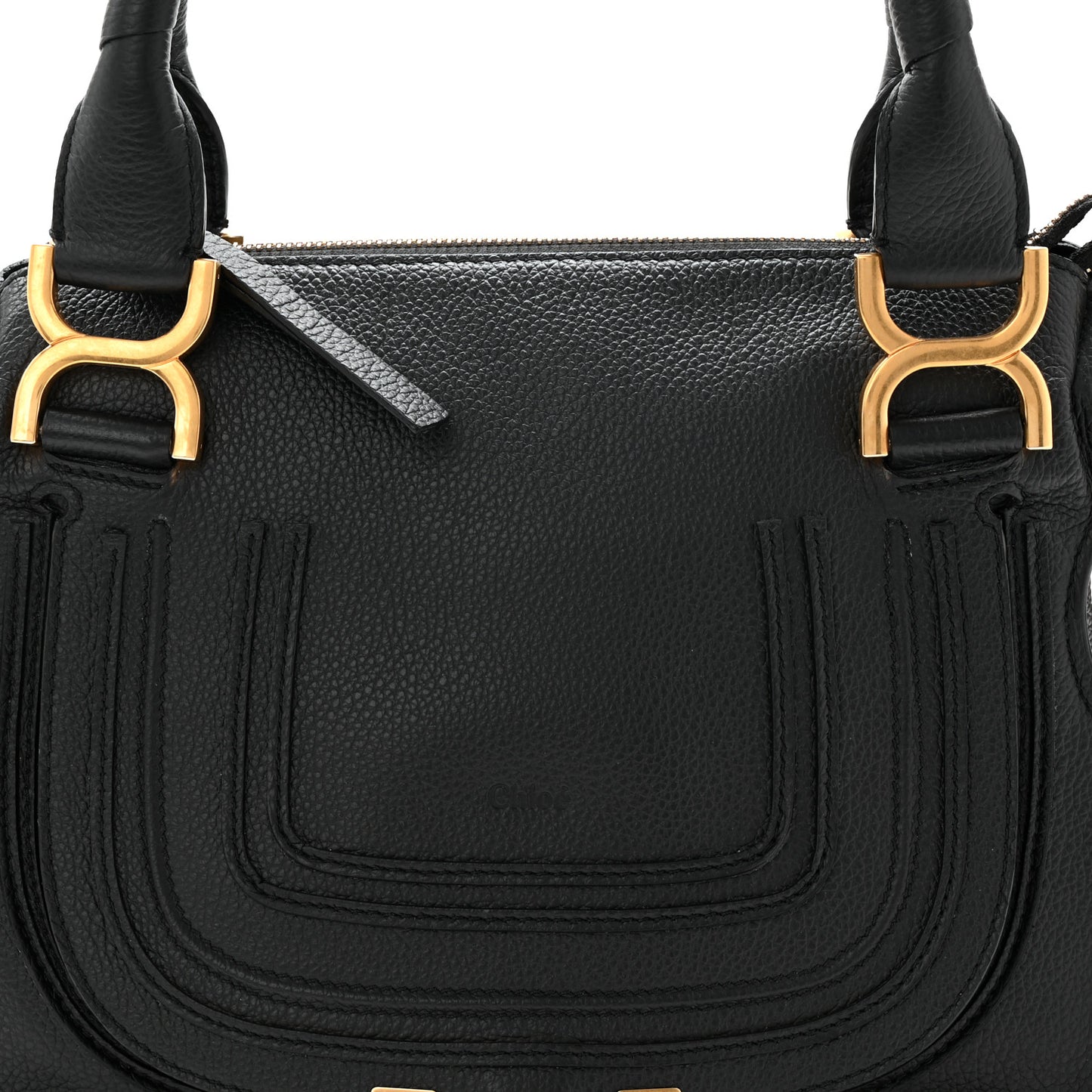 Calfskin Small Marcie Satchel Black