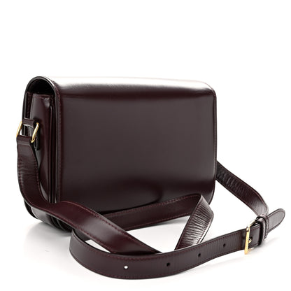 Celine Shiny Calfskin Medium Triomphe Burgundy 3 of 12