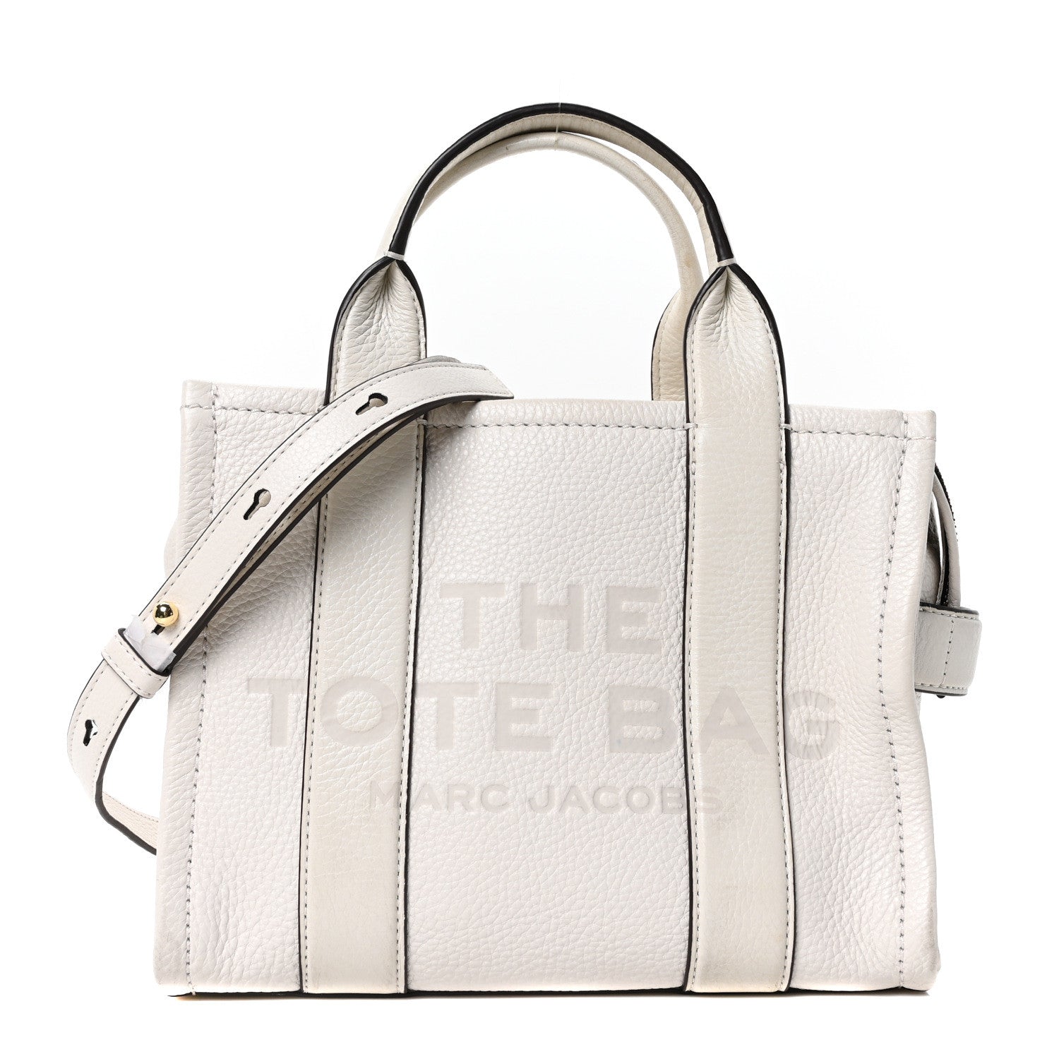 MARC JACOBS THE TOTE BAG ホワイト Marc Jacobs Grained Calfskin Small The Tote Bag White 1770636