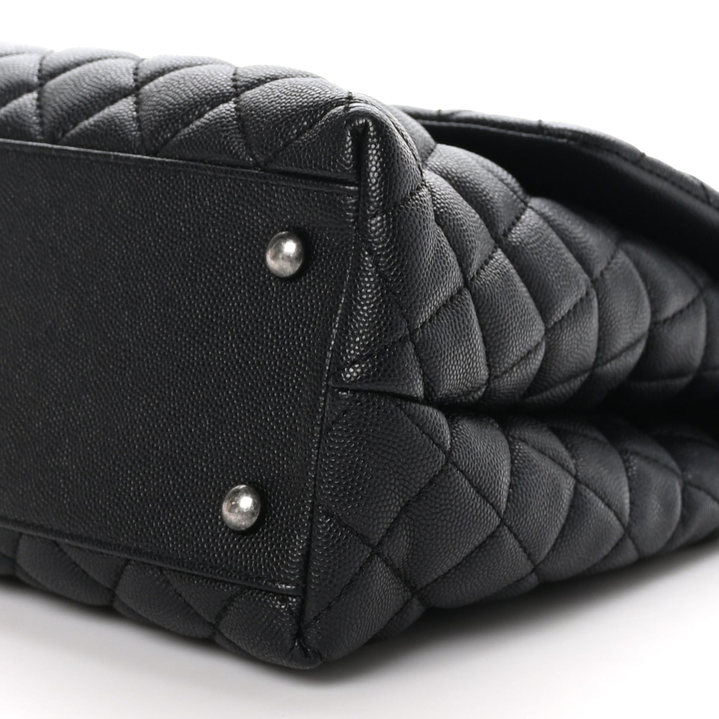 Caviar Quilted Medium Coco Handle Flap Black