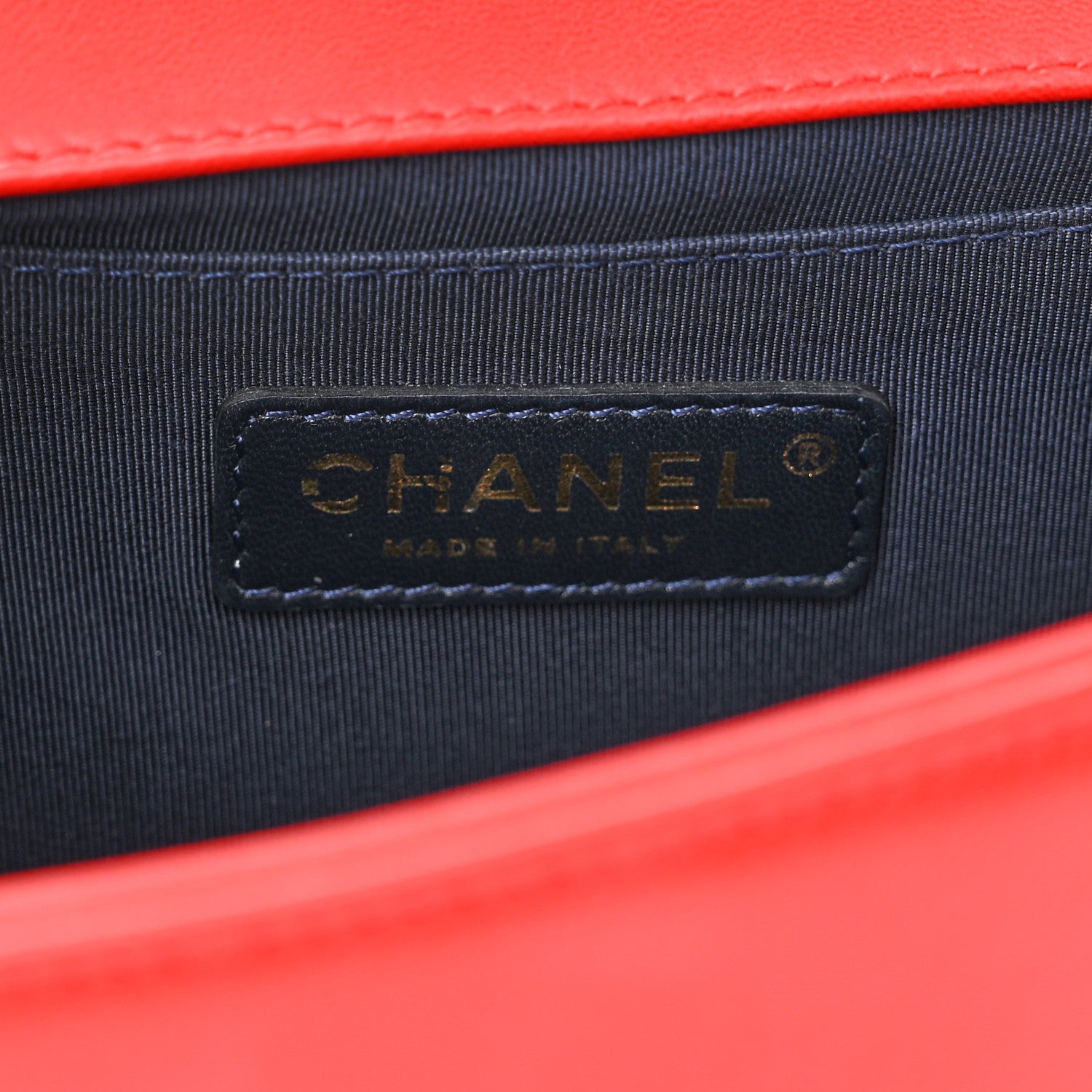Chanel Lambskin Embossed Medium Boy Cube Flap Red 7 of 11