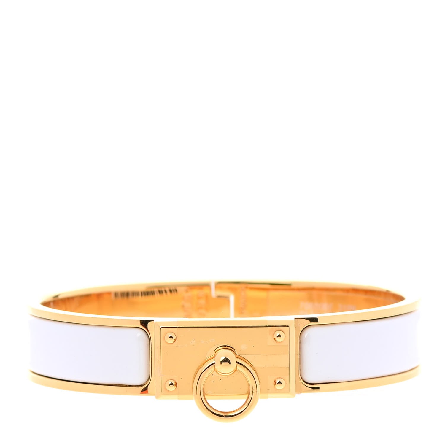 Hermes Enamel Anneau Bracelet GM White 1 of 4