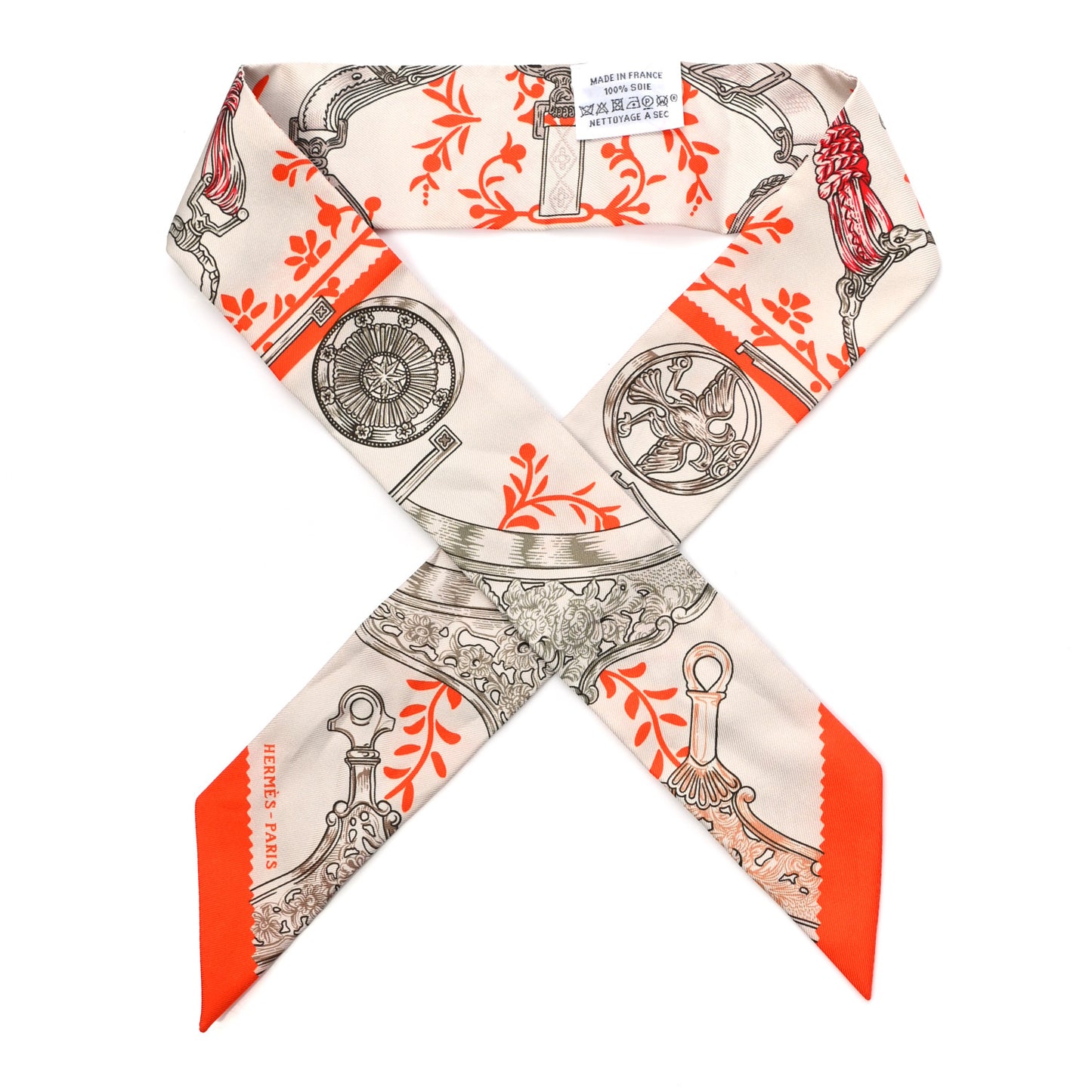 Silk Etriers Remix Twilly Verveine Orange Kaki