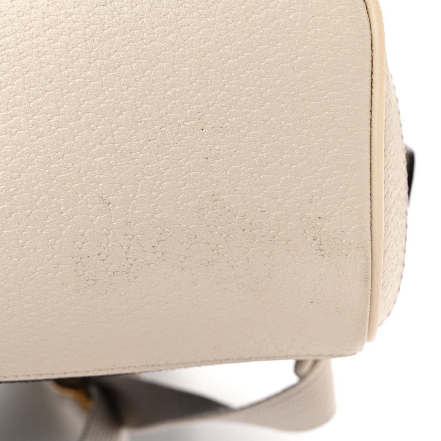 GG Supreme Monogram Textured Calfskin Web Small Ophidia Day Backpack Beige Ebony Mystic White