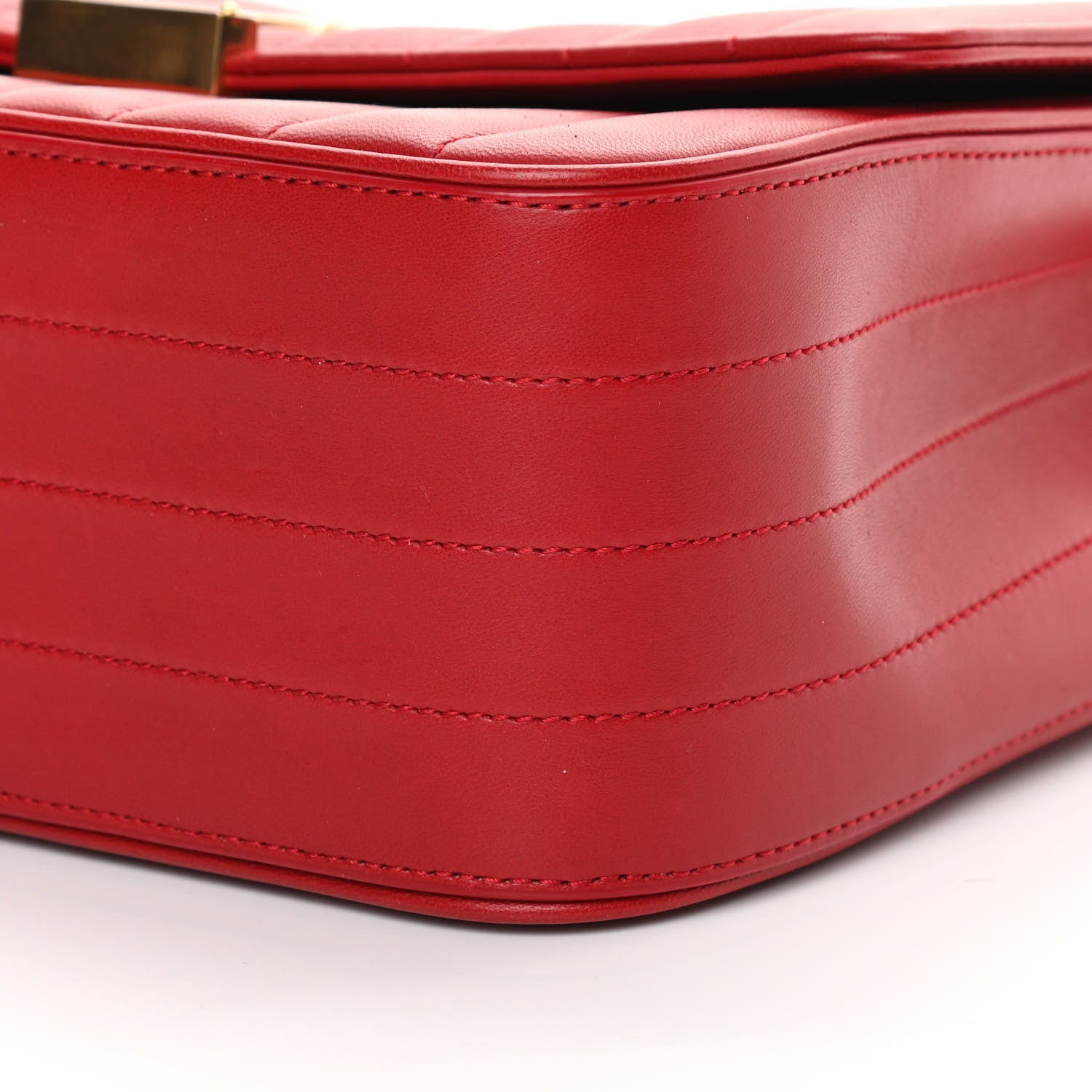 Saint Laurent Lambskin Matelasse Monogram Large Vicky Chain Bag Rouge Eros 9 of 18