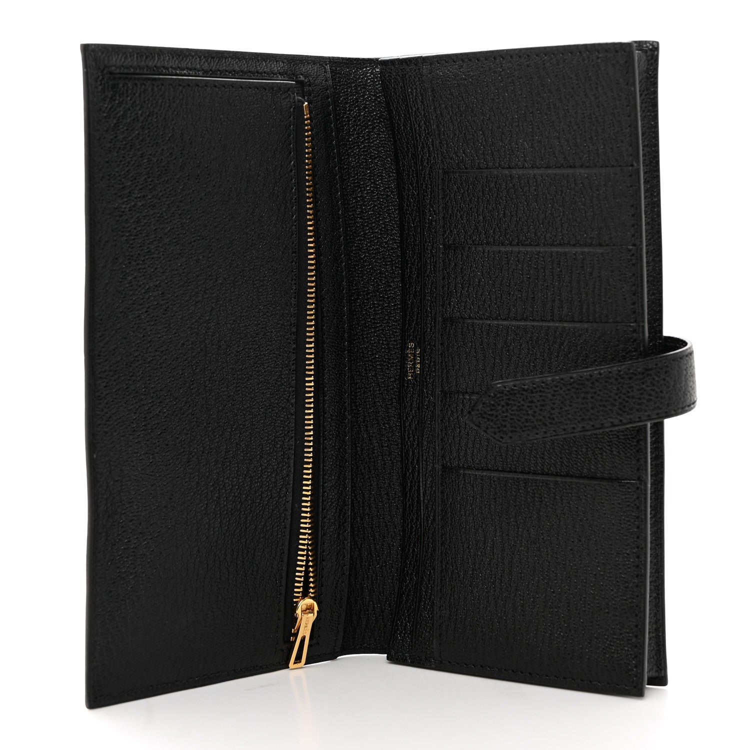 Hermes Chevre Mysore Bearn Gusset Wallet Black 5 of 8
