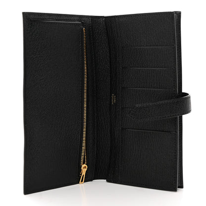 Hermes Chevre Mysore Bearn Gusset Wallet Black 5 of 8
