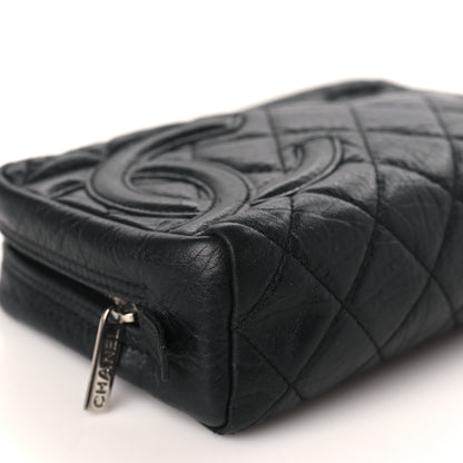 Chanel Aged Calfskin Quilted Cambon Cosmetic Case Black 8 of 9