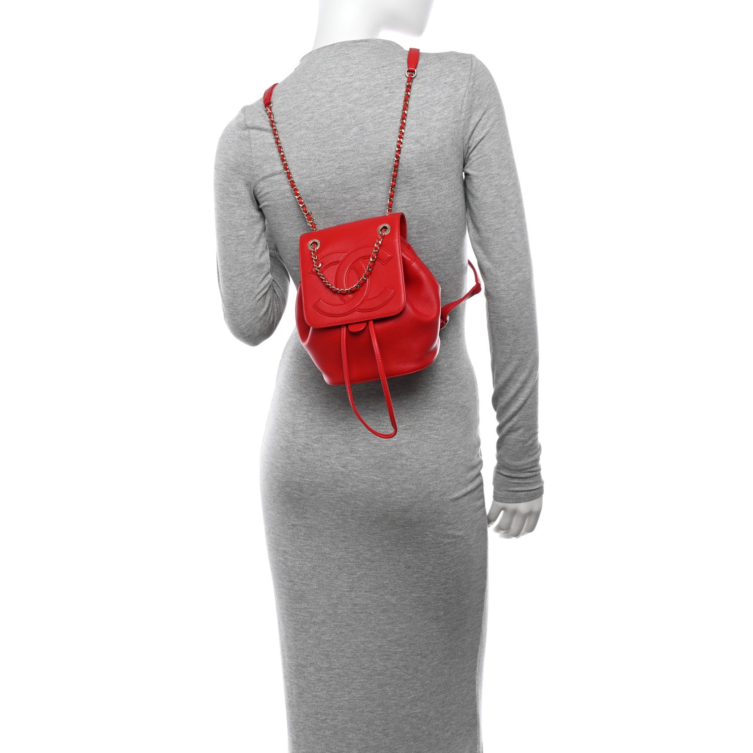 Chanel Lambskin CC Mania Backpack Red 2 of 10