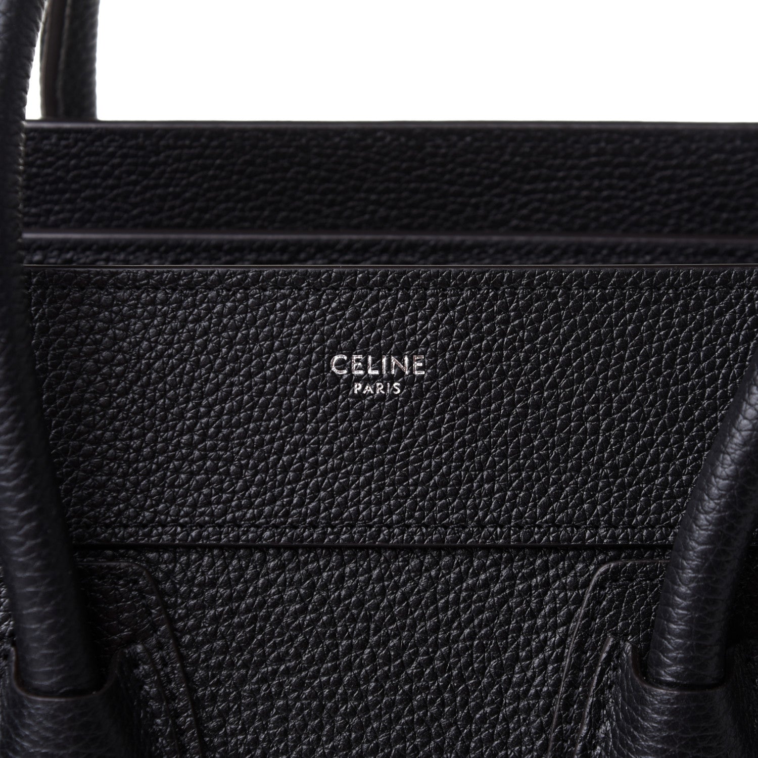 Celine Drummed Calfskin Micro Luggage Black 7 of 9