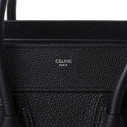 Celine Drummed Calfskin Micro Luggage Black 7 of 9