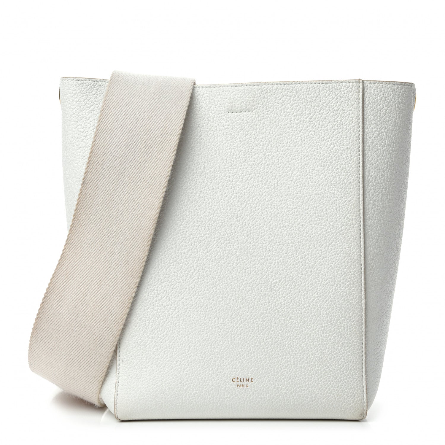 Celine Soft Grained Calfskin Small Sangle Bucket Bag White 2 of 15