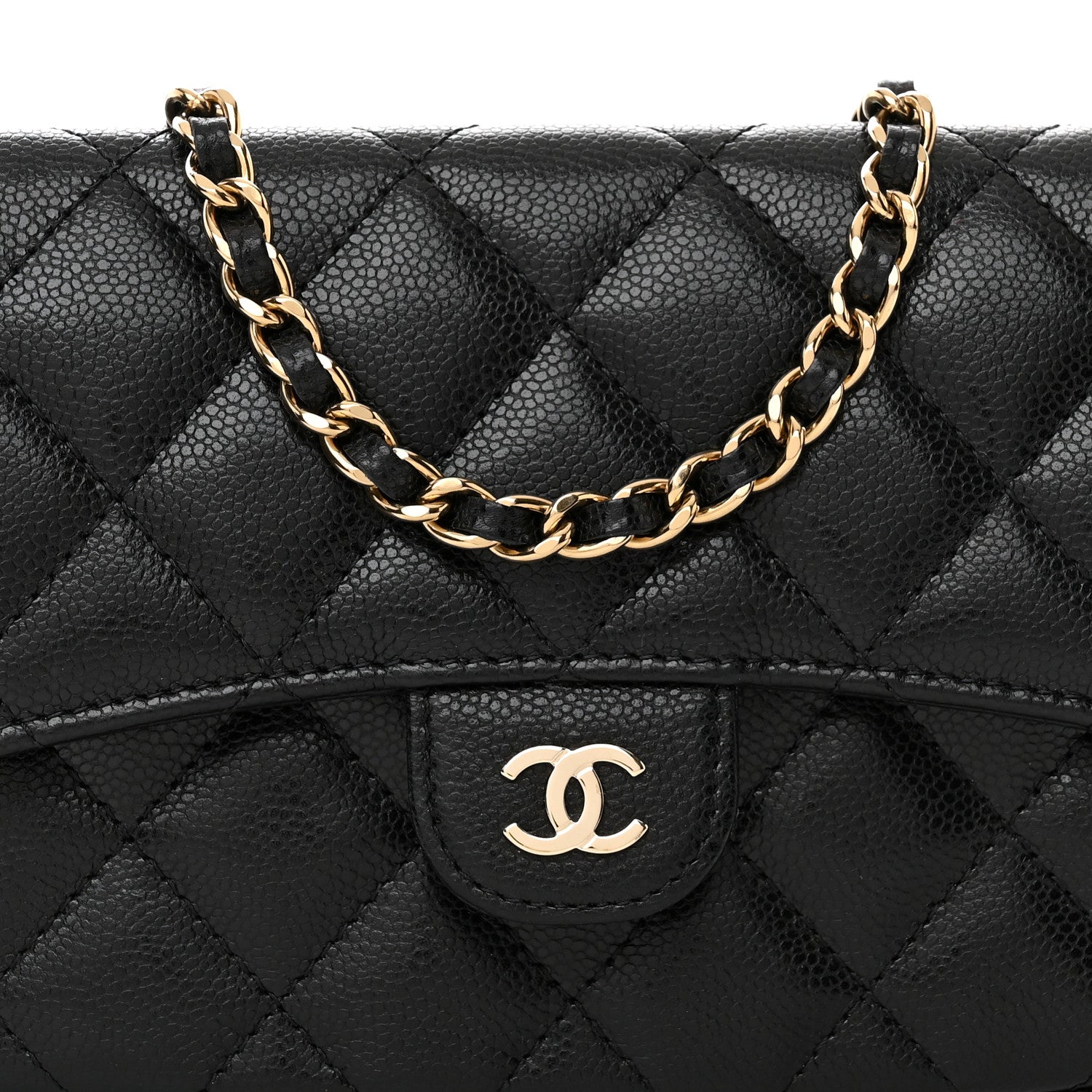 Chanel Caviar Quilted Flap Phone Holder With Chain Black 10 of 13