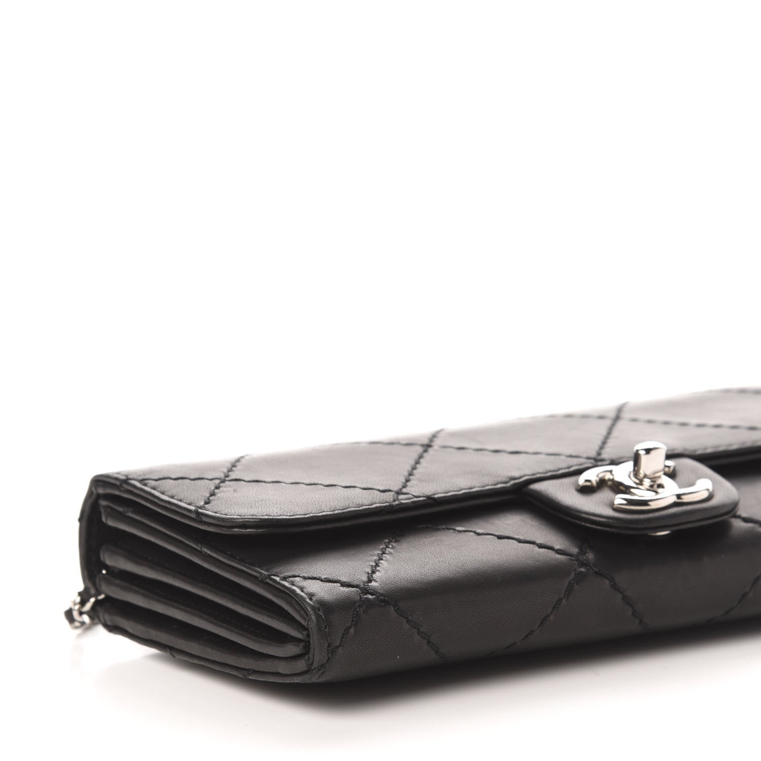 Chanel Lambskin Stitched Orient Express Wallet on Chain WOC Black 12 of 14