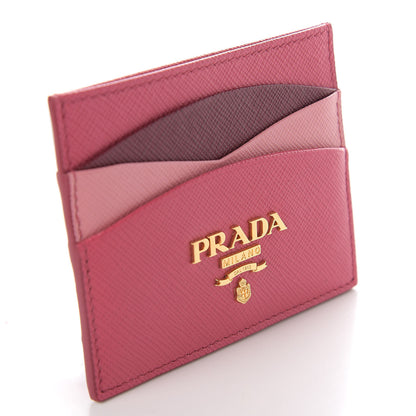 Prada Saffiano Metal Card Case Peonia Cerise 8 of 9