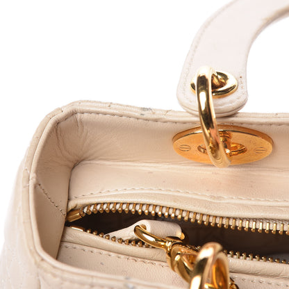 Christian Dior Lambskin Cannage Medium Lady Dior Light Beige 17 of 24