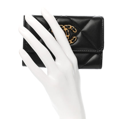 Chanel Lambskin Quilted Chanel 19 Flap Card Holder Black 2 of 9