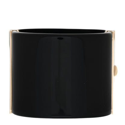 Chanel Resin Crystal CC Cuff Black Gold 3 of 6