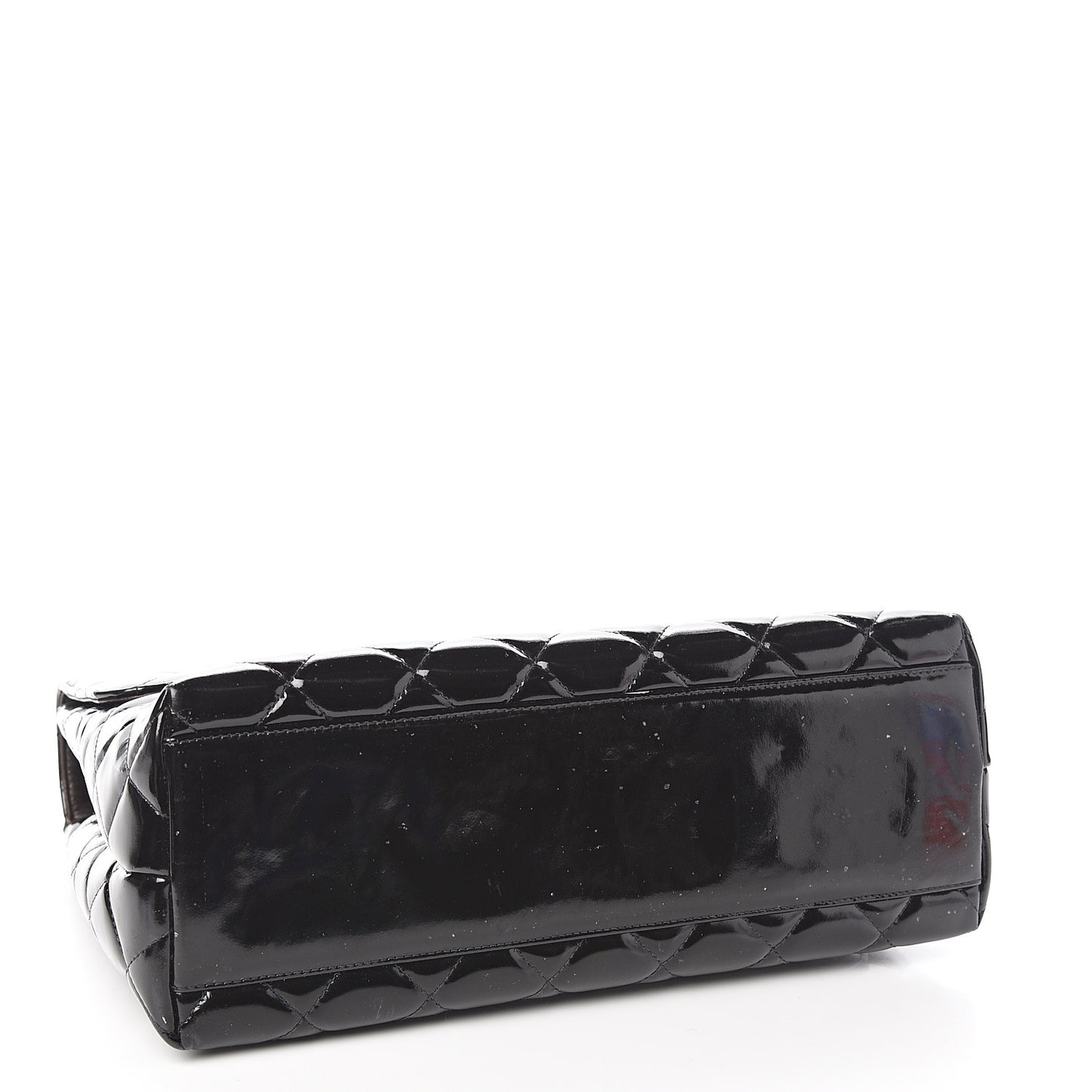 Patent Quilted Jumbo Kelly Flap Black