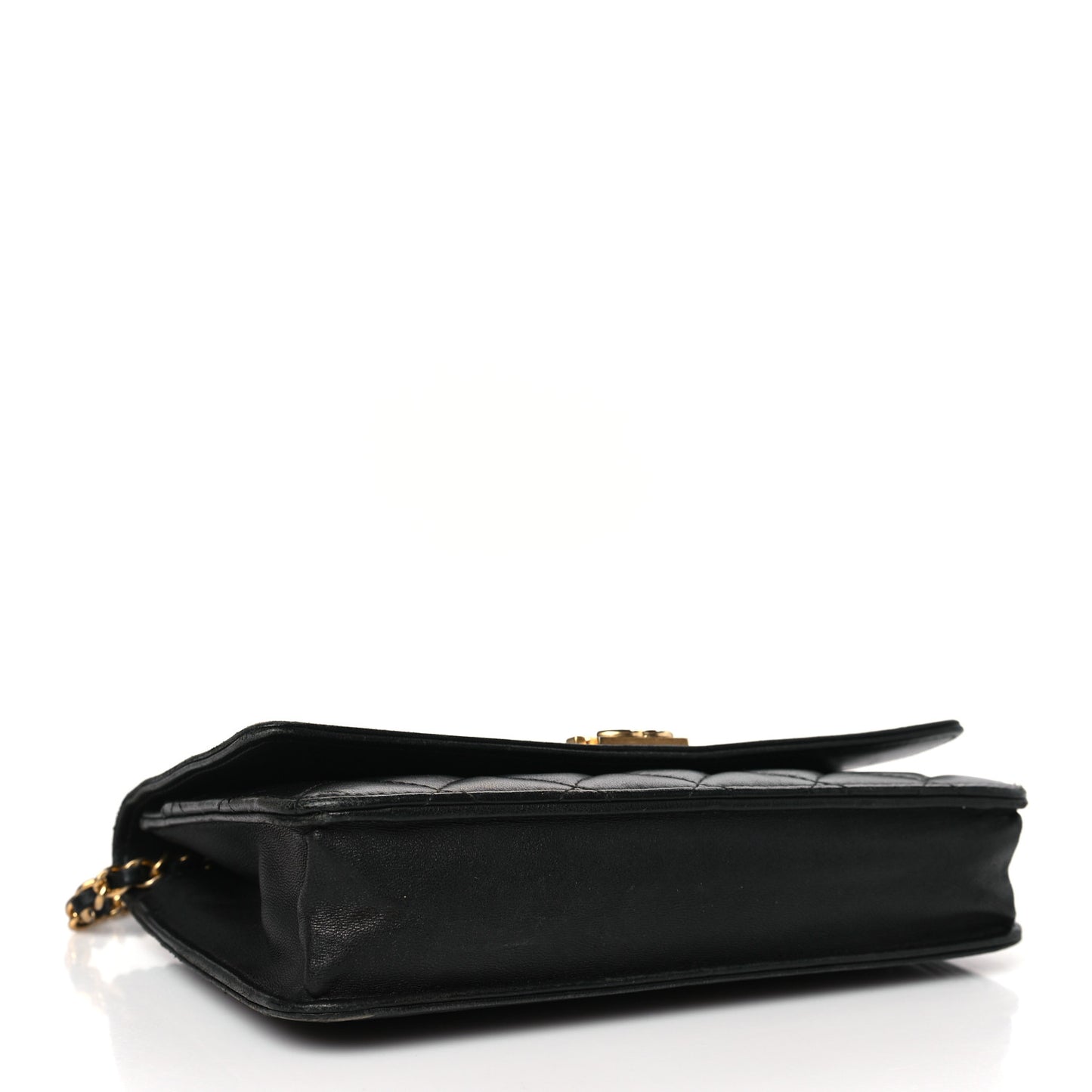Lambskin Quilted Boy Wallet On Chain WOC Black